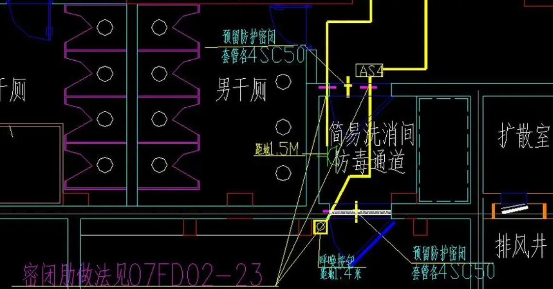 人防密閉肋圖紙標注